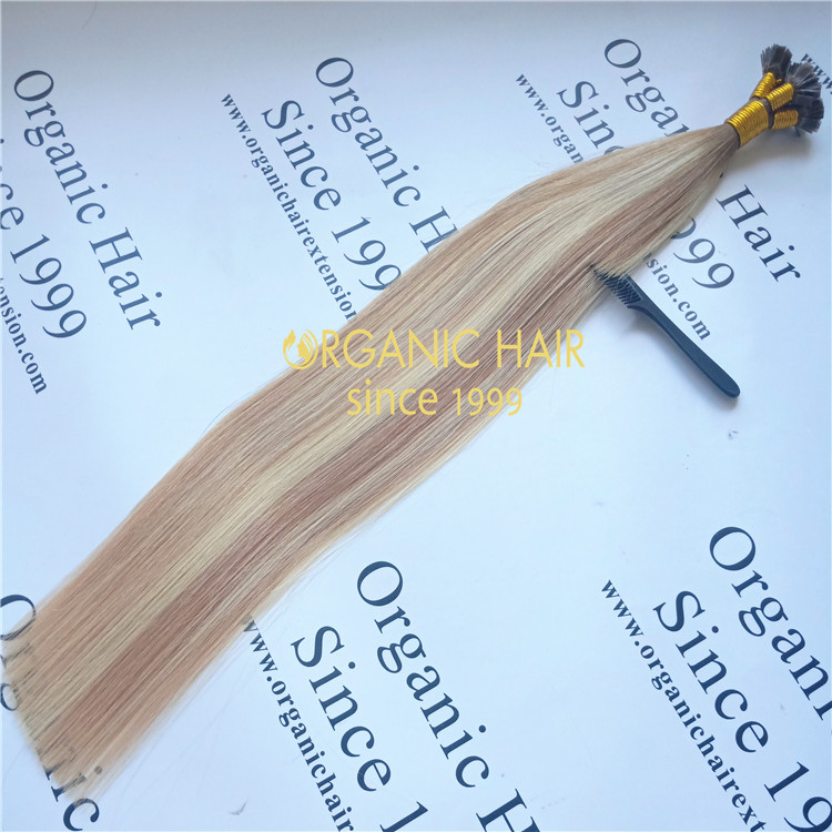 T#8P#18/613 double drawn best russian hair flat tip hair extension A109